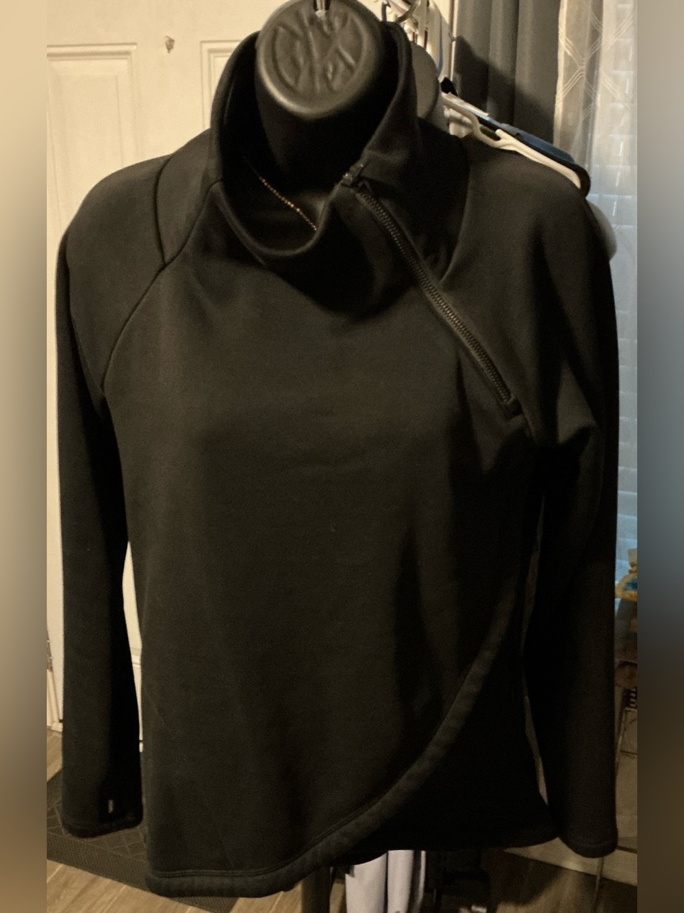 Athleta Black fleece Funnel-Neck Zip Jacket XS
